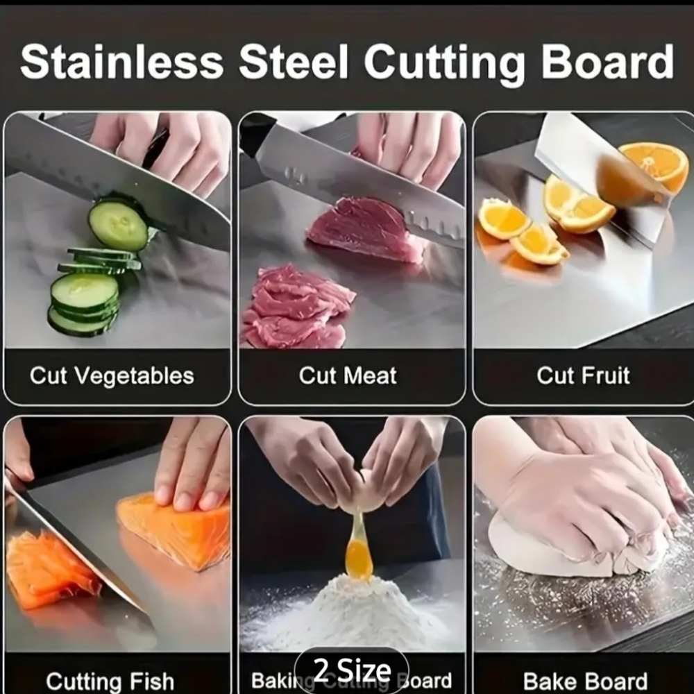 Cutting Board with Handle Silver 13x9"